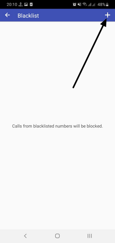 Call blocker-Blacklist Add numbers