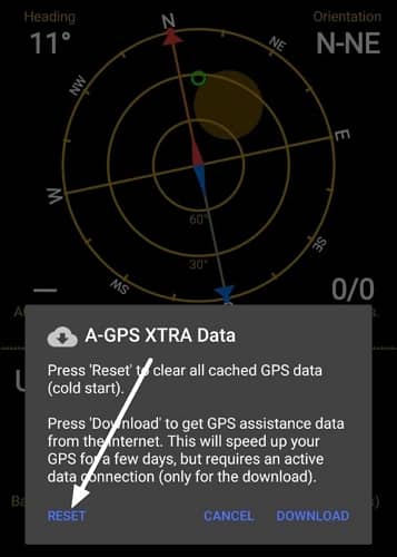 Clear cached GPS data
