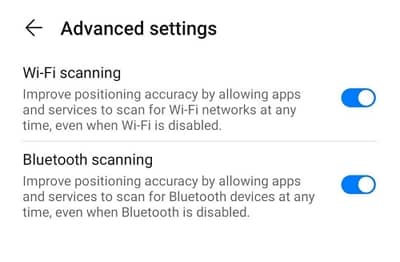 WIFI scanning & Bluetooth sharing