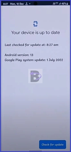 Check for Google play system update