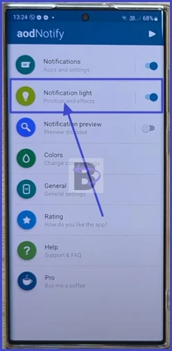 Configure notification light