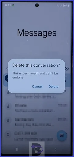 Deleting the message