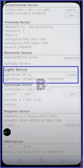 Light sensor in diagnostic tools