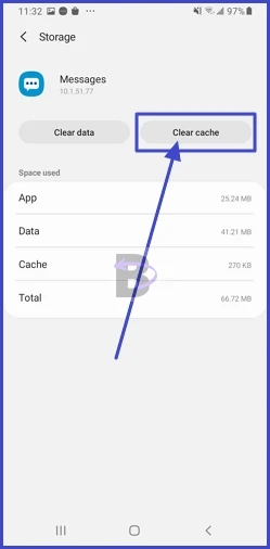 clear messages app cache