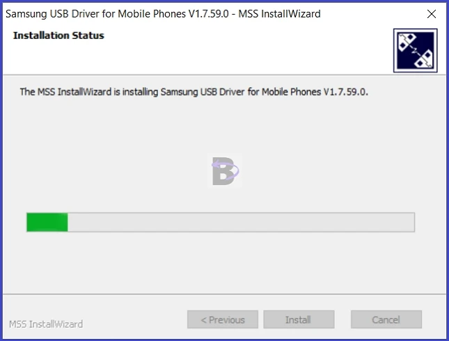 Samsung USB driver is installing