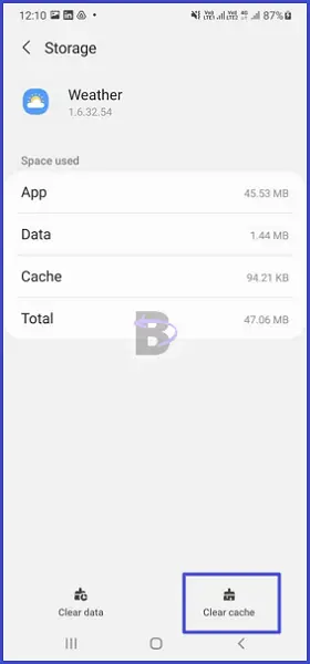 Clear Weather app data