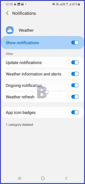 Turn on Weather notifications