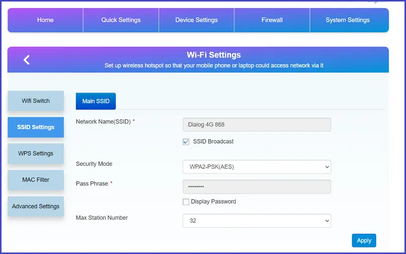WiFi Router Security Mode