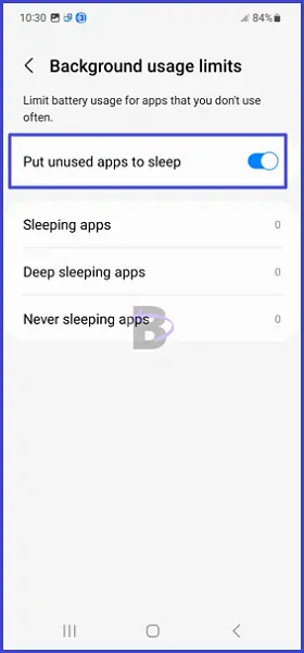 Put unused apps to sleep