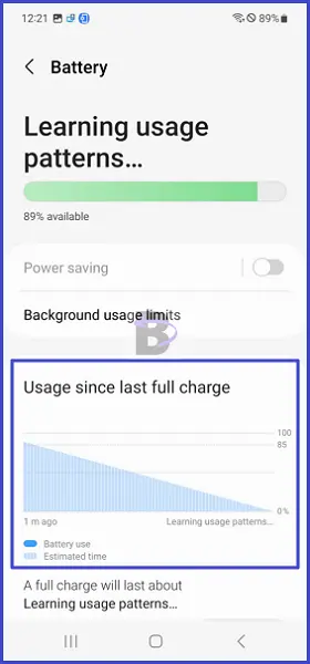 Battery usage graph