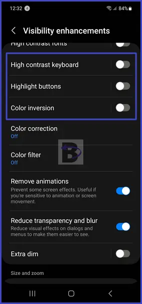 Turn off other color settings