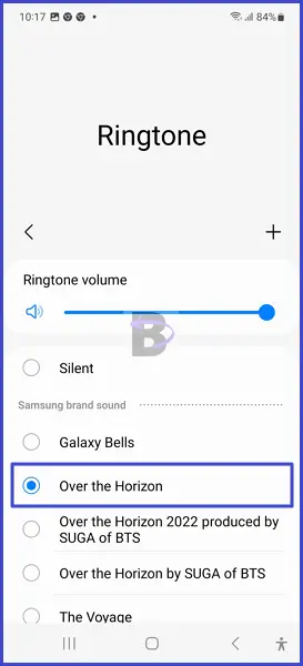 Selecting different ringtone