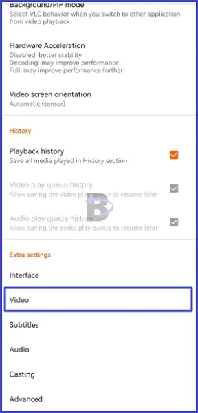 Vlc video settings