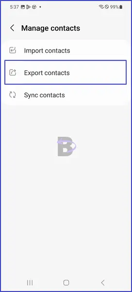 Export contacts