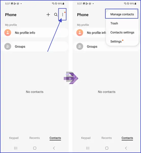 Manage contacts